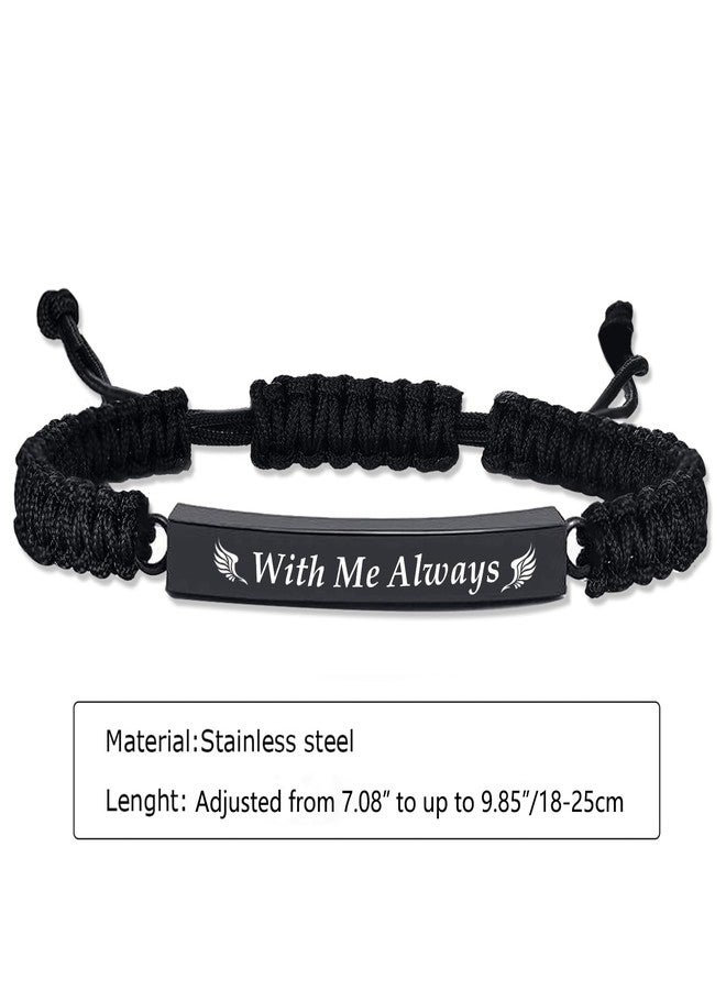 RIPFEVURN 4 Pack Cremation Jewelry Bar Urn Bracelet for Ashes for Women Men Adjustable Memorial Keepsake Rope Braided Bracelet - Image 2
